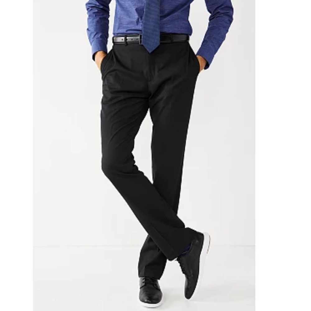 Mens black dress pants. Apt.9 premier flex slim fit. Washable suit pants. 32x32